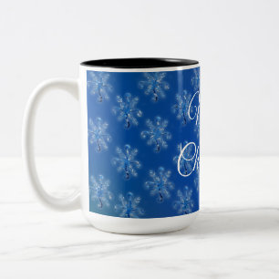 Geometric Snowflakes Two-Tone Coffee Mug