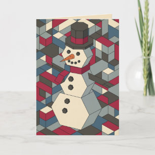 Geometric Snowman Christmas Card