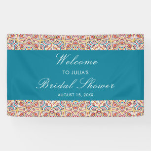 Geometric Sparkles Copper Metallic Bridal Shower Banner