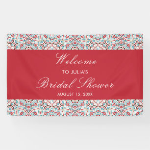 Geometric Sparkles Copper Metallic Bridal Shower Banner