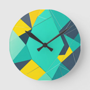 Geometric Spectrum Round Clock