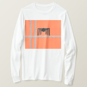 Geometric Spider Design Black and Orange T-Shirt