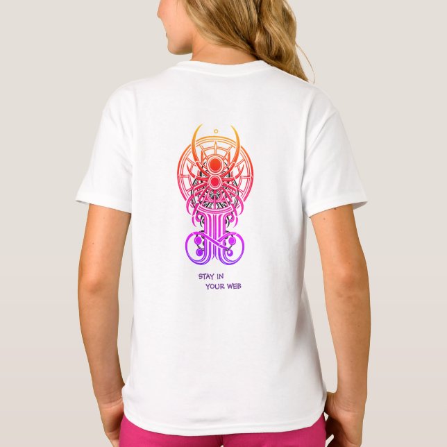 Geometric Spider Line Art T-Shirt (Back)