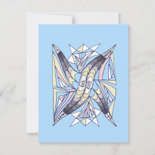 Geometric Spiral Composition Postcard