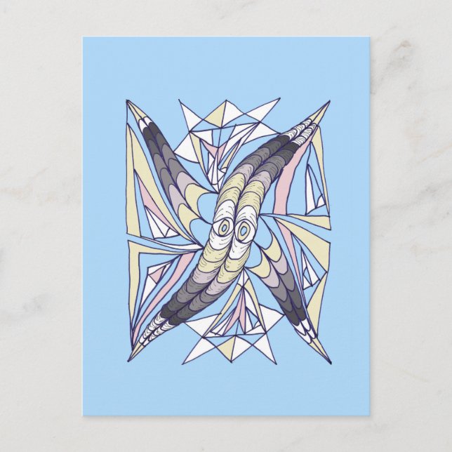 Geometric Spiral Composition  Postcard (Front)
