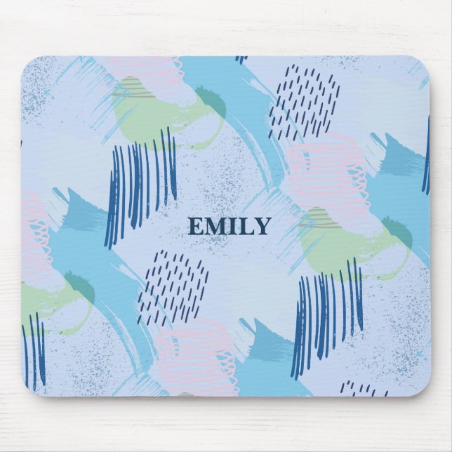 Geometric Spirals and Lines Pattern Mouse Mat (Front)