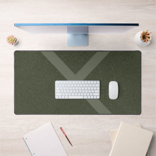 Geometric Split Moss Green Desk Mat – Customisable