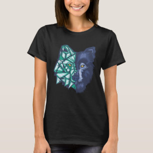 Geometric Split Wolf Face T-Shirt