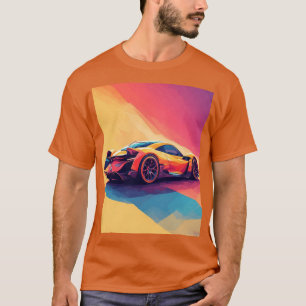 🏎️ Geometric Sports Car Bold Colour Design T-Shirt