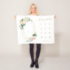Geometric Spring Florals Baby Milestone Blanket