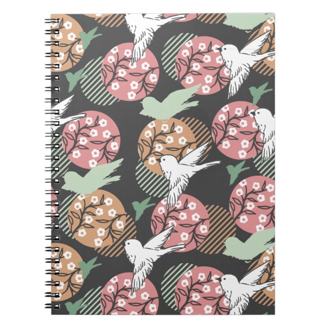 Geometric Spring Nature and Animal Pattern Art Not Notebook (Front)