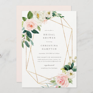 Geometric Spring Romance Bridal Shower Invitation