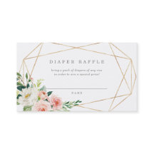 Geometric Spring Romance Diaper Raffle Card
