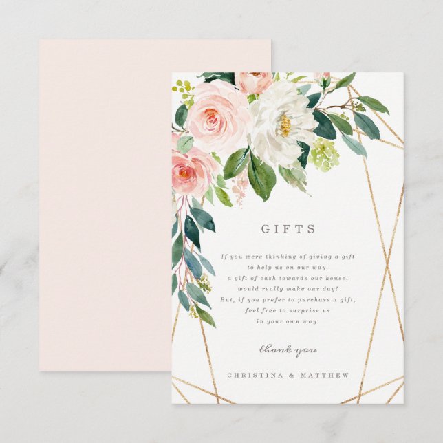 Geometric Spring Romance Gifts Card (Front/Back)