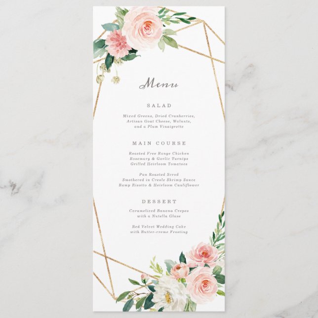 Geometric Spring Romance Menu (Front)