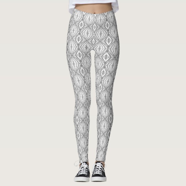 Geometric Square & Diamond Leggings (Front)