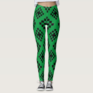 Geometric Square Pattern Mosaic Leggings