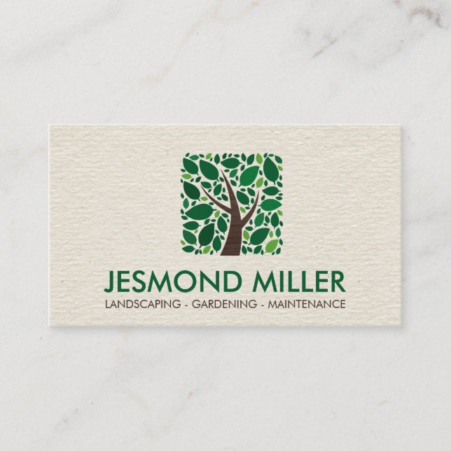 Geometric Square Tree Business Card (Front)