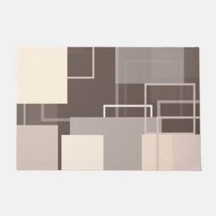 Geometric Squares - Chocolate and Cream Doormat