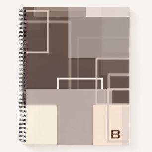 Geometric Squares - Chocolate Cream Notebook