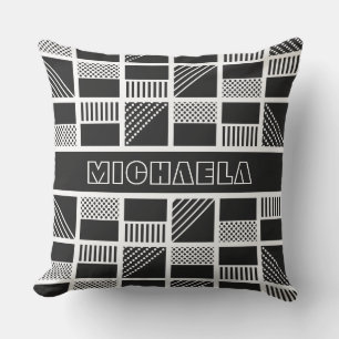 Geometric Squares custom monogram throw pillows