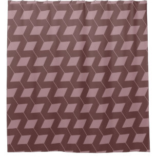 Geometric Squares/Dusty Rose Shower Curtain