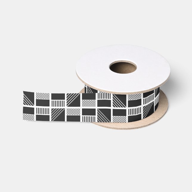 Geometric Squares ribbon Satin Ribbon (Spool)