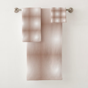 Geometric Squares with Mocha Mousse Gradient White Bath Towel Set