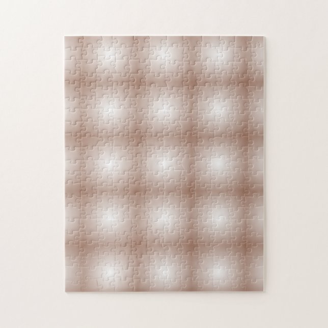 Geometric Squares with Mocha Mousse Gradient White Jigsaw Puzzle (Vertical)