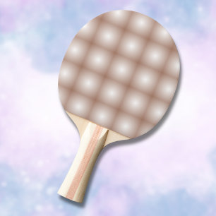 Geometric Squares with Mocha Mousse Gradient White Ping Pong Paddle