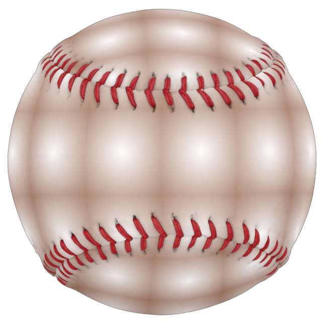 Geometric Squares with Mocha Mousse Gradient White Softball (Front)