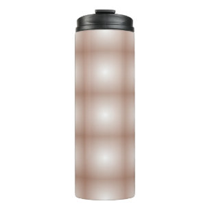 Geometric Squares with Mocha Mousse Gradient White Thermal Tumbler