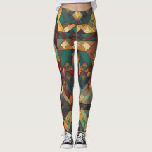 Geometric stained glass leggings