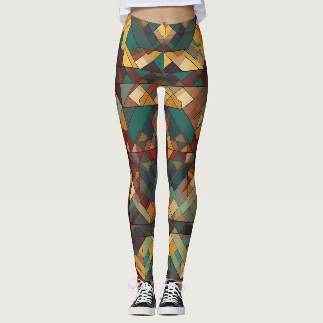 Geometric stained glass leggings (Front)
