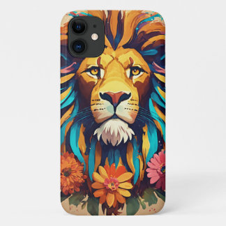 Geometric Stained Glass Lion iPhone Cover Design
