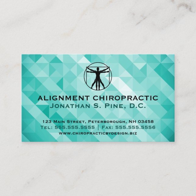 Geometric Standard Chiropractic Business Cards (Front)