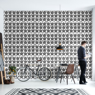 Geometric Star Black and White Geometric Star Wallpaper