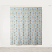 Geometric Star Hexagon Pattern in Green Blue Brown