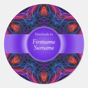 Geometric Star Mandala Label Round