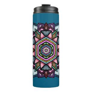 Geometric Star Mandela Thermal Tumbler