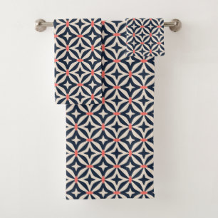 Geometric Star Pattern Bath Towel Set