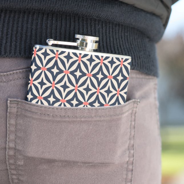 Geometric Star Pattern Hip Flask (In Situ)