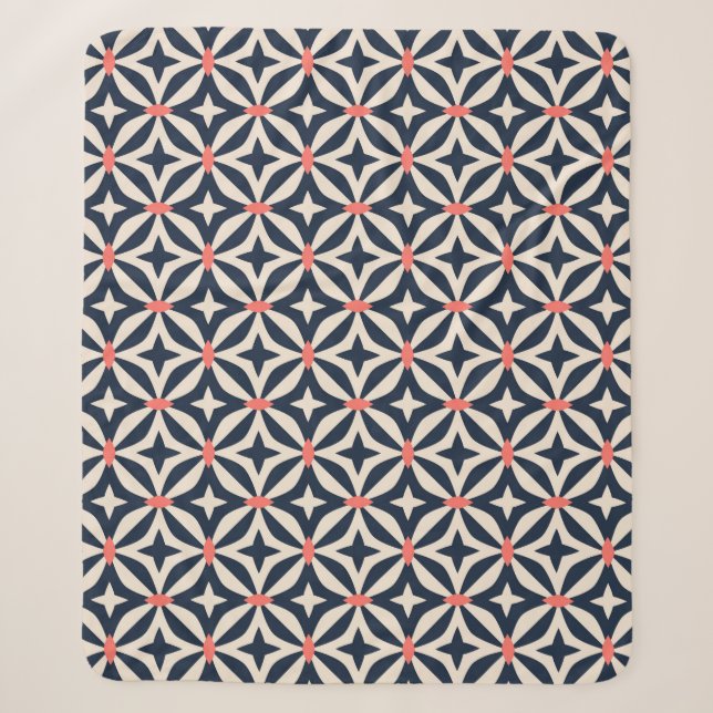 Geometric Star Pattern Sherpa Blanket (Front)