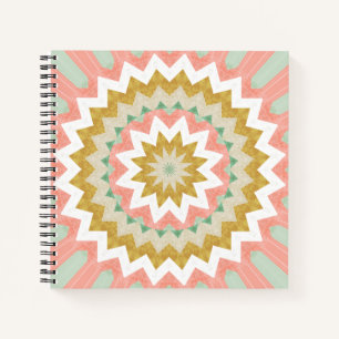 Geometric Starburst Boho Mandala Pattern Notebook
