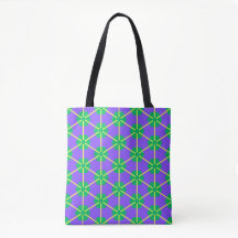 Geometric Starburst in Purple, Green and Yellow