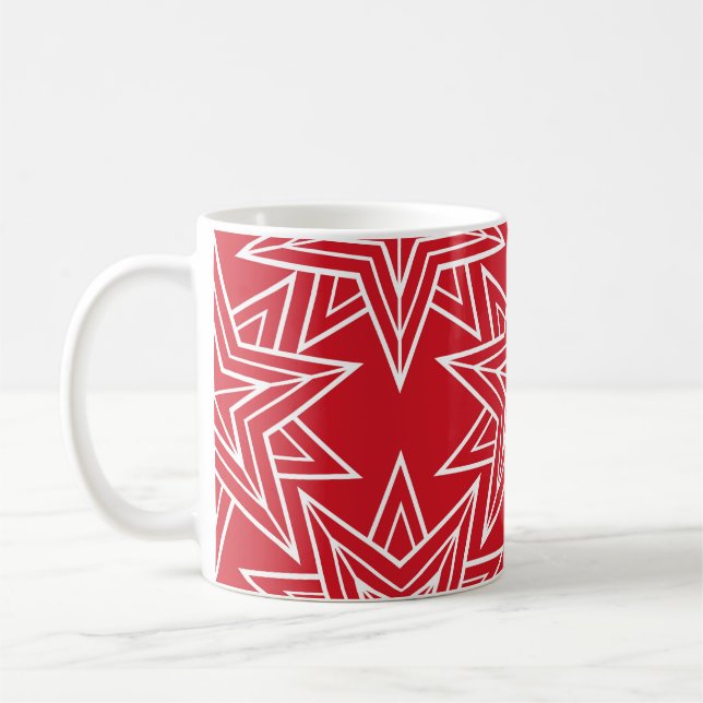 Geometric stars,  vintage seamless pattern,  chris coffee mug (Left)