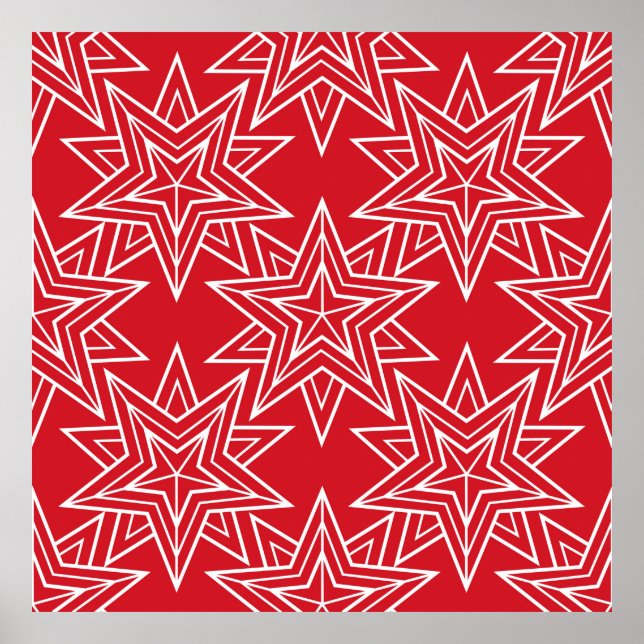 Geometric stars,  vintage seamless pattern,  chris poster (Front)