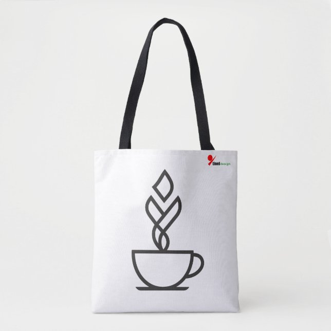 Geometric Steam Coffee Cup  – Minimalist Te Tote Bag (Front)