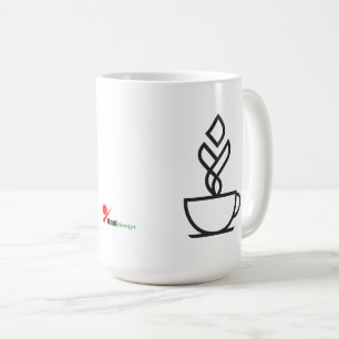 Geometric Steam Coffee Mug   Minimalist Line Art D