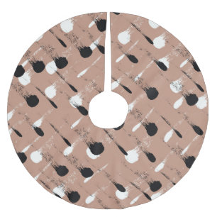 Geometric Stripes Brown Seamless Pattern Brushed Polyester Tree Skirt